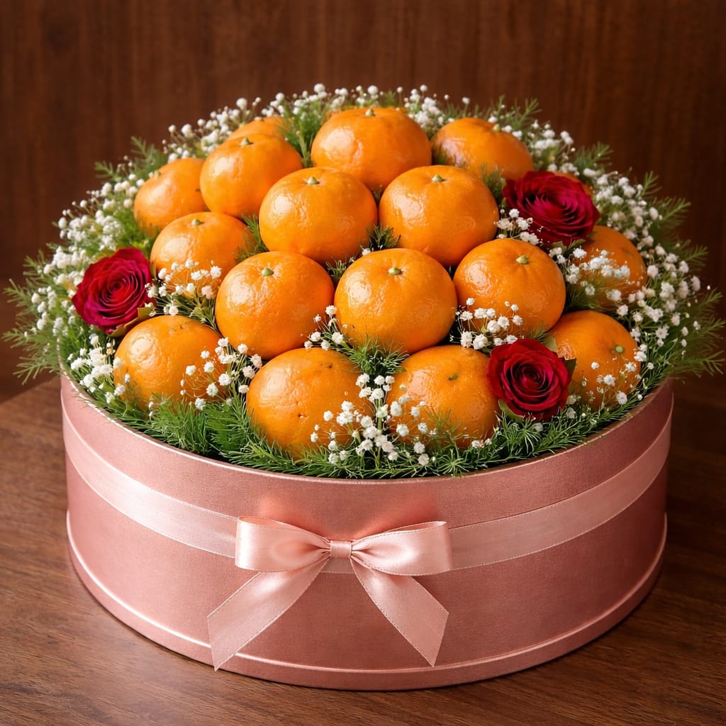Orange Floral Basket
